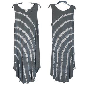 Beach Break Tie Dye Maxi Dress size Large Gray White